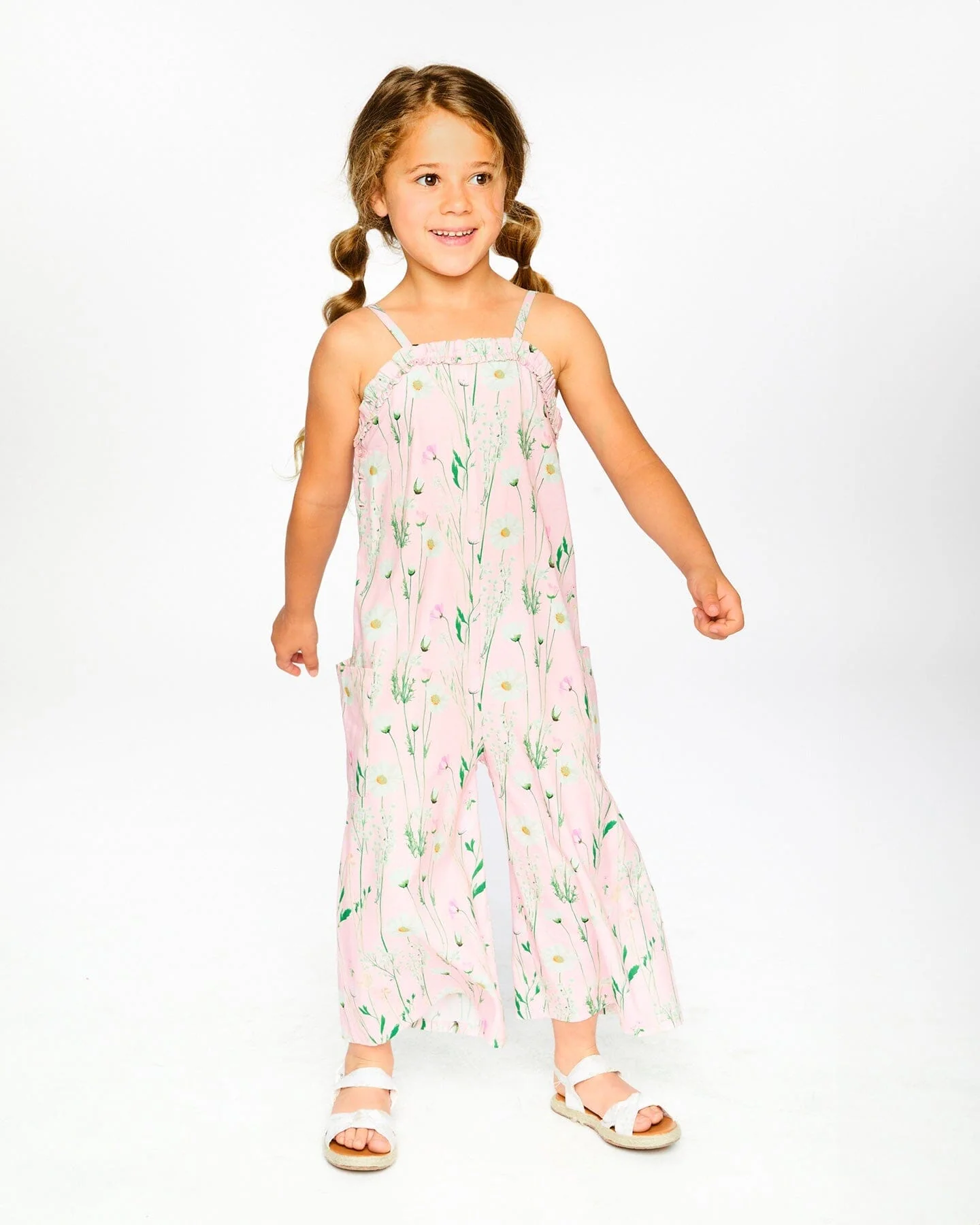 Viscose Jumpsuit Pink Printed Flowers - Image 3